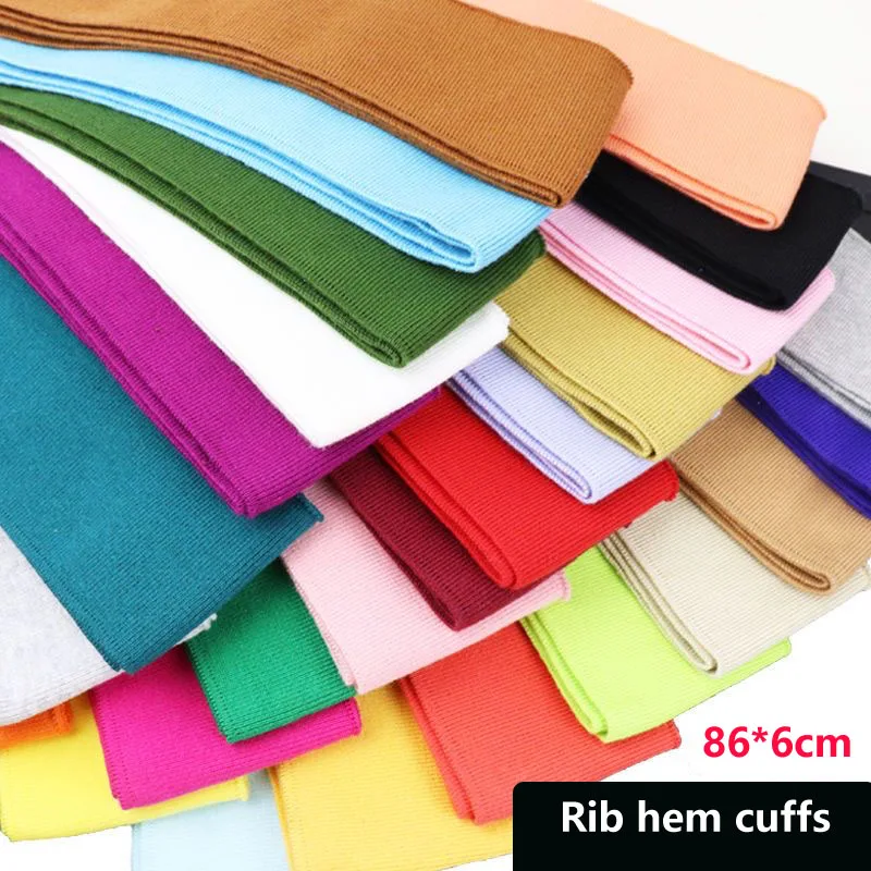 High elasticity cuffs and neckline, single layer thin knit rib anti pilling, pure cotton yarn-dyed thread knitted hem fabric DIY