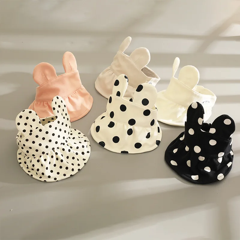 

Fashion Baby Hat Summer Toddler UV Protection Sun Hat Children's Bunny Ear Polka Dot Beach Hat Outdoor Adjustable Hat