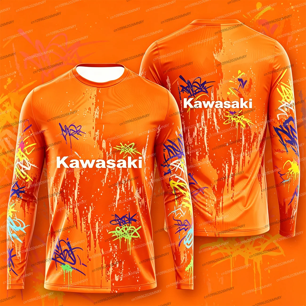 

Kawasaki Motocross T-shirt men Summer man longsleeve Quick Drying Cycling Suit Women Oversized tshirt Sports Sleeved Top