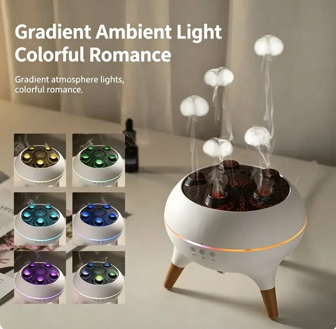 Dynamic Jellyfish Air Humidifier 250ml Essential Oil Diffuser Remote Control Bedroom Humidifier With 7 Colorful Night Lights - view 4