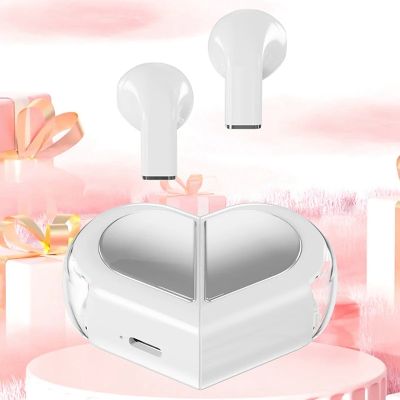 Wireless Bluetooth 5.3 Earphones Heart Shaped TWS Heart Shaped In-Ear Earbuds Couple Earphones Gamer Earphones