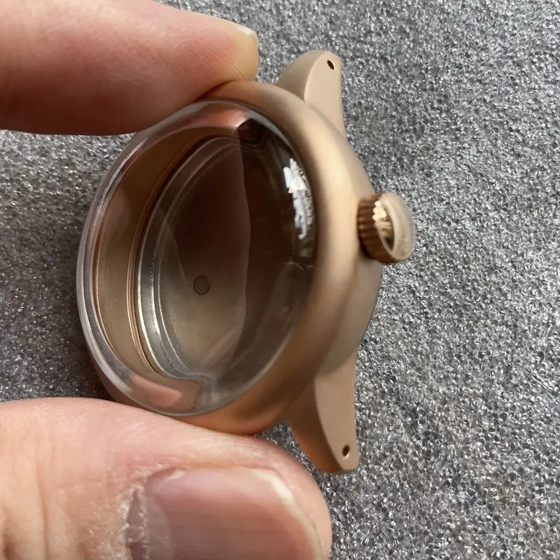 Watch Modify Parts Solid 36mm CUSN8 Bronze Material Case Domed Sapphire Crystal Suitable For NH35/36 Automatic Movement