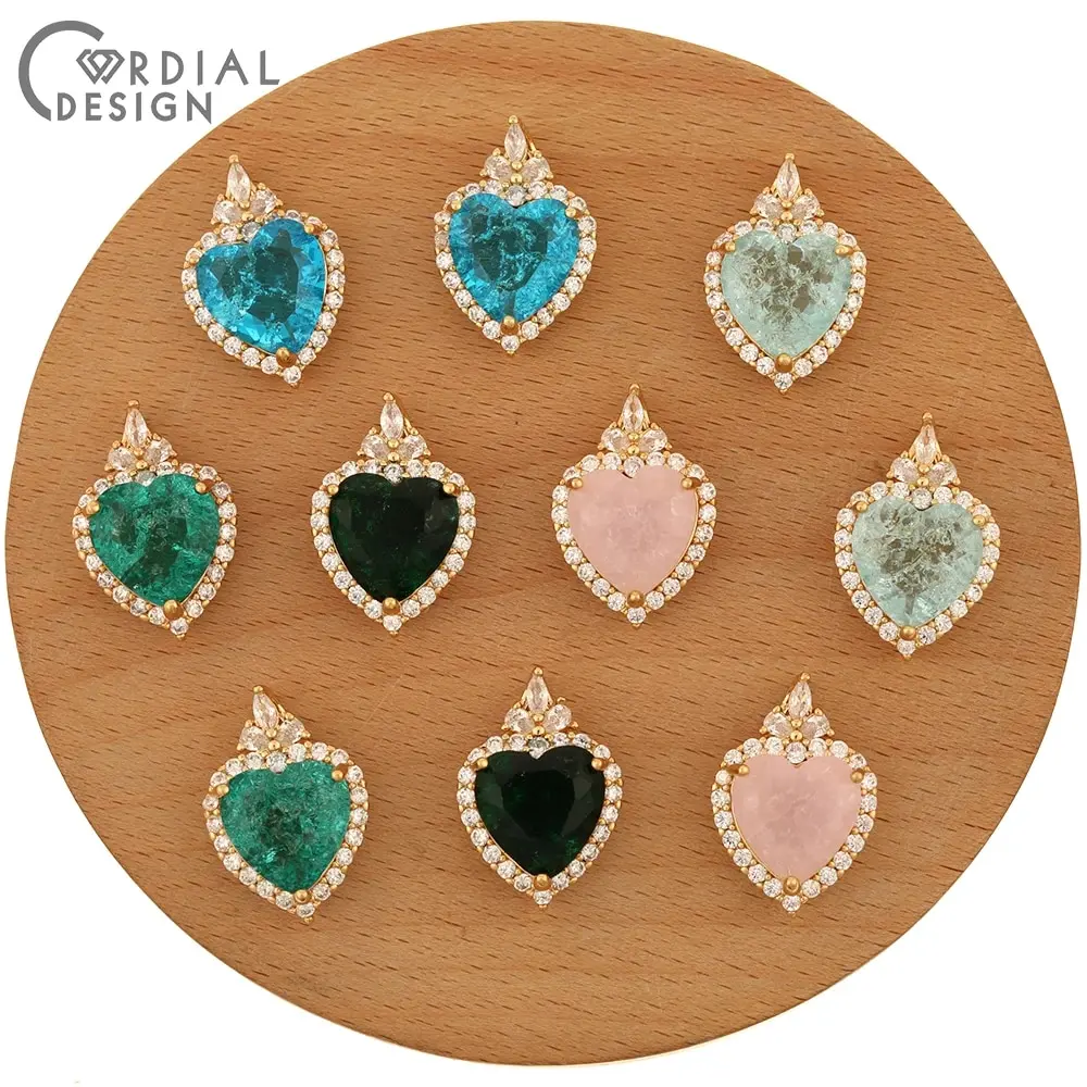 

Cordial Design 20Pcs 15*22MM DIY Accessories/Crystal Pendant/Crack Effect/Heart Charms For Necklace/Jewelry Finding & Components