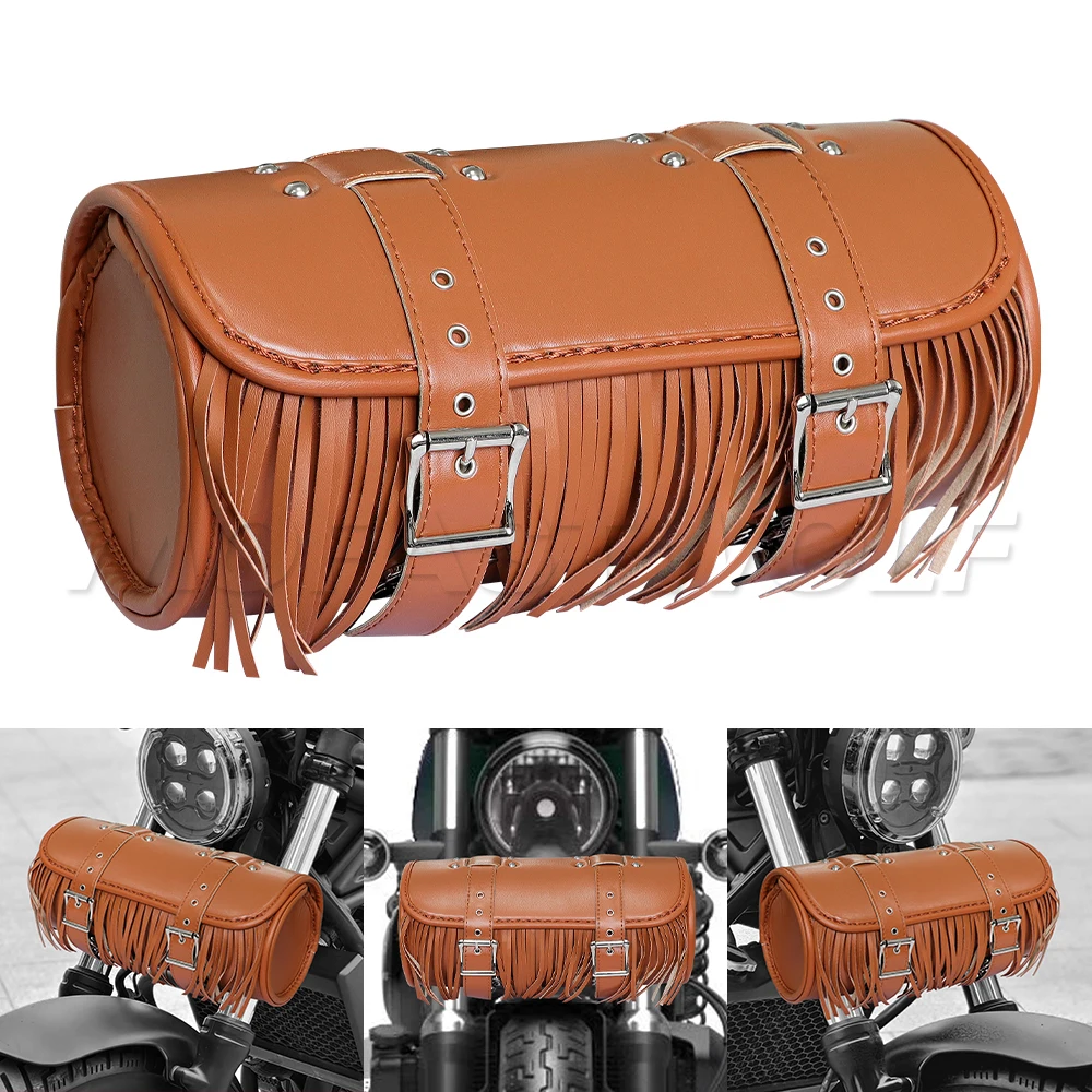 

Saddle Bag Leather For Chopper Bobber Cruiser For Dyna For Softail For Sportster PU Front/Rear Tool Saddlebag