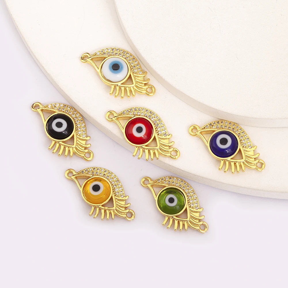 Men Accessories Evil Eye - Colgante de cristal brillante colorido contra