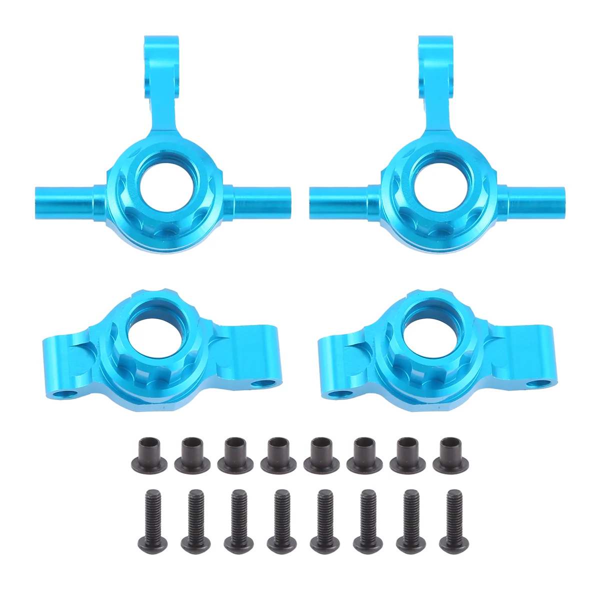 BAAA-4Pcs Juego de nudillos de dirección de brazos de nudillo vertical delantero y trasero de Metal para Tamiya TT02 TT-02 1/10 RC piezas de mejora de coche