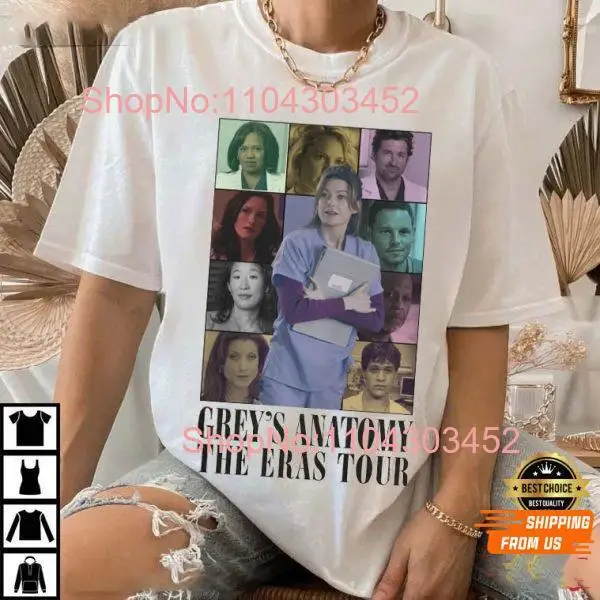 Grey's Anatomy The Eras Tour T Shirt OG TV Series Greys Movie Meredith Grey Funny Doctor Merch long or short sleeves