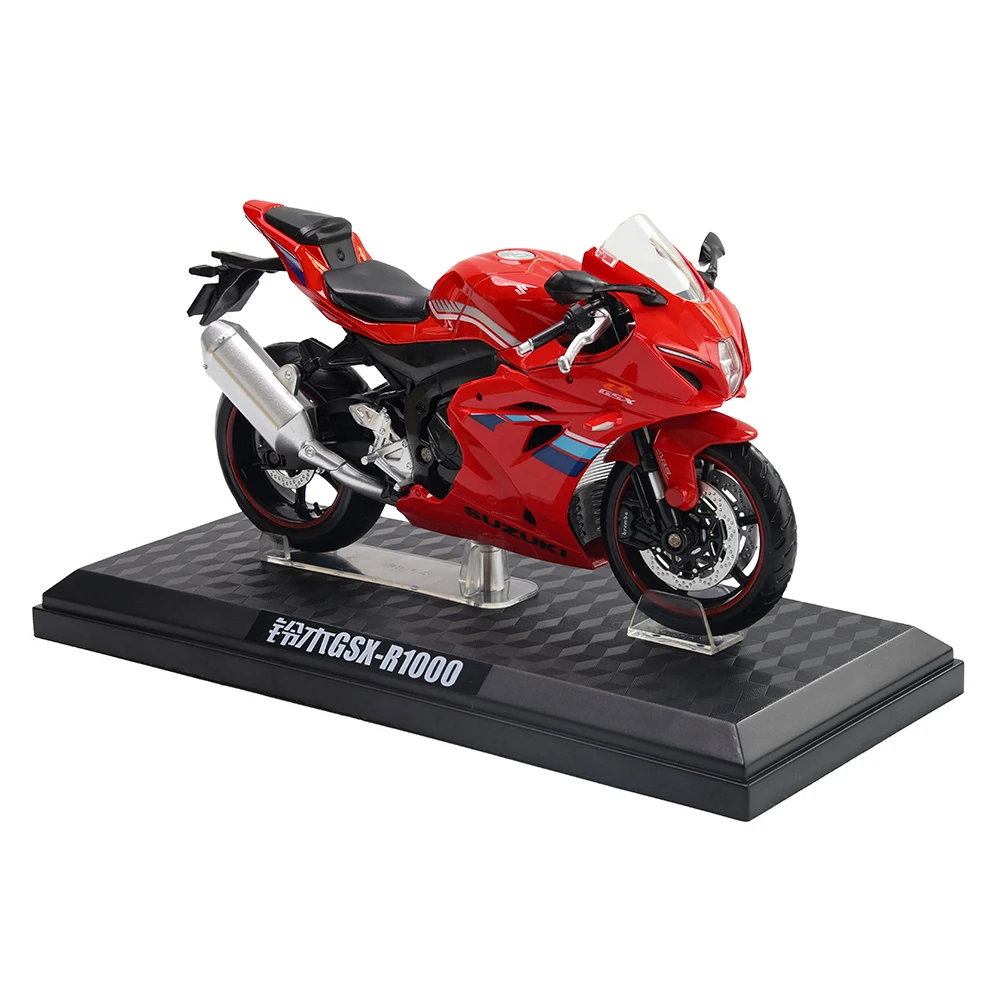 MSZ CCA 1:12 SUZUK GSX-R1000 with base alloy die-cast car motorcycle model, toy gift giving, die-cast static motorcycle model