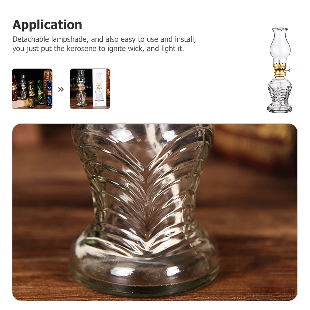 

Decoration Kerosene Lamp Glass Oil Light for Indoor Use Retro Old Fashioned Decorative