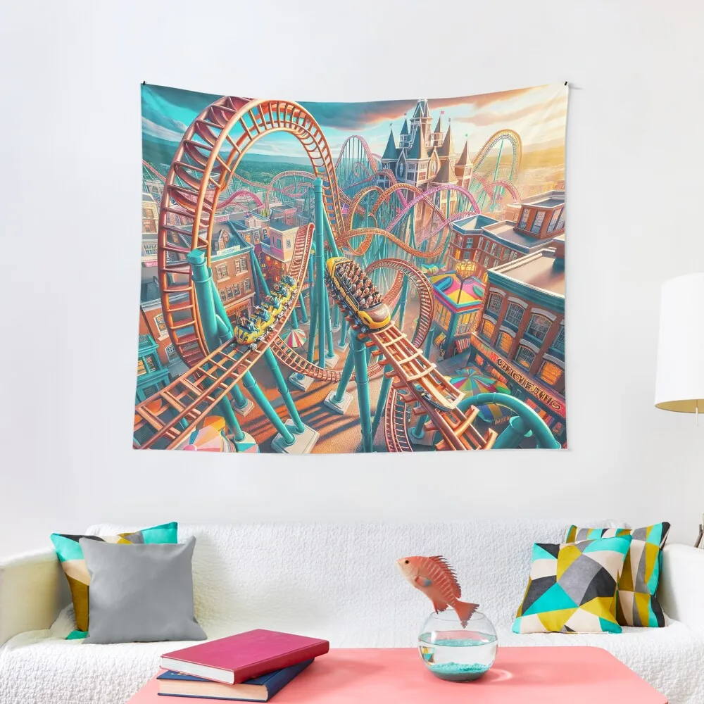 Thrills at Hershey Park Tapestry Room Decoration Korean Style Wall Carpet Bed Room Decoration Decor Home Tapestry