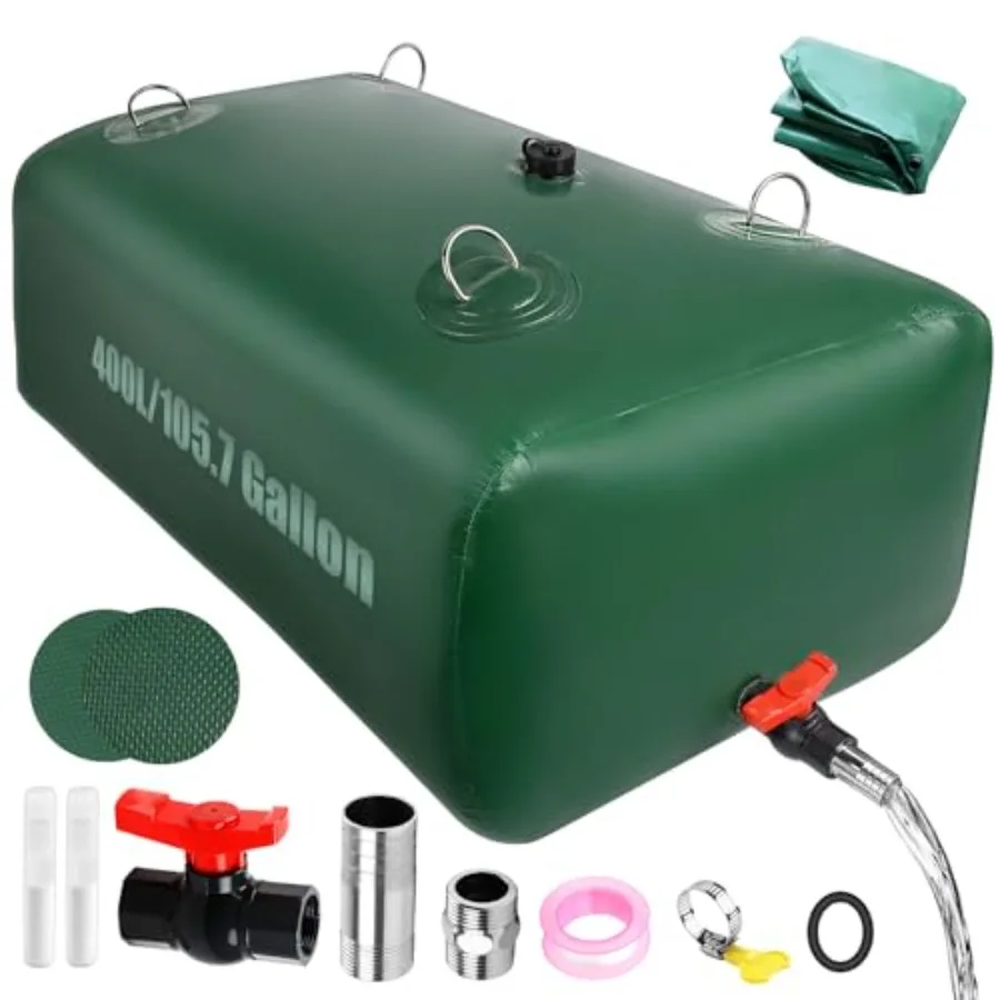 

Water Storage Bladder, Foldable Portable Water Bladder Tank, Large Capacity Water Bag Container for Camping, Truck, RV, Emergen