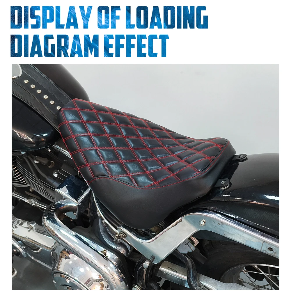 Driver Solo Seat Motorcycle Front Low Profile Seat Diamond Cushion For Harley Softail Classic Heritage FLSTC Deluxe FLSTN 06-17