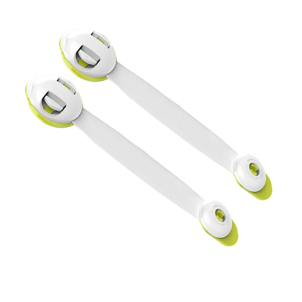 

2Pcs Safety Locks for Cabinets Doors Double Button Child Proof Locks Self-Adhesive Refrigerator Latches Multipurpose Green