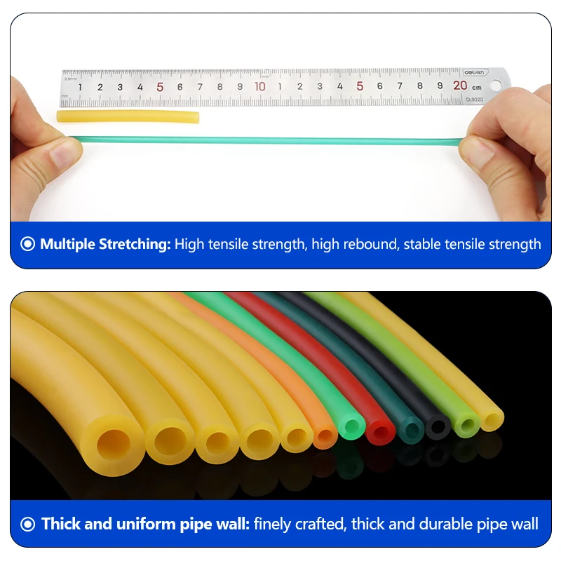 3/5/10m Latex-Gummischläuche ID1.6/1.7/1.8/2/3/4/5/6/8mm für Schleudern, Katapulte und Speerguns – Elastische Gummibänder und Schläuche – Detail 4