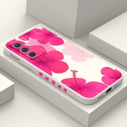 Bright Red Flower Case For Samsung Galaxy A56 A36 A26 A54 A34 A24 A14 A15 A25 A35 A55 A73 A53 A33 A23 A13 A72 A52S A32 A22 4G 5G