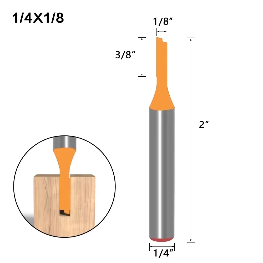 1PC 6.35MM Shank Milling Cutter Wood Carving Straight Bit  Carbide Single Double Flute Router Bit Wood Milling Cutter