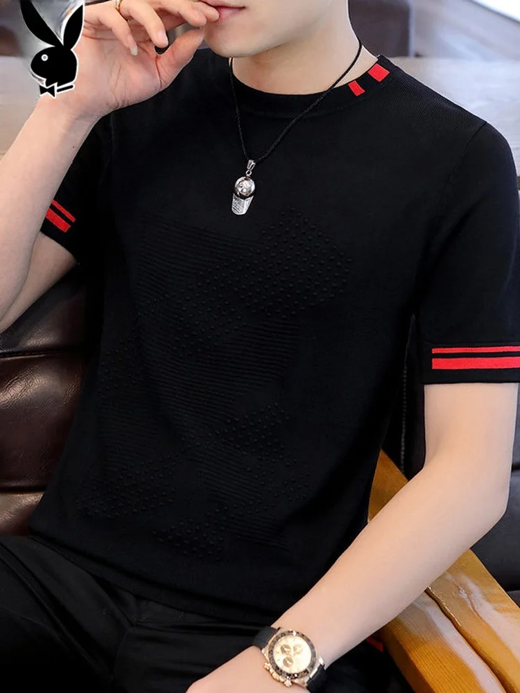 

Мужская футболка с коротким рукавом, черная, модная, летняя, свободного кроя, с круглым вырезом, дышащая, тонкая, с эффектом прохлады.