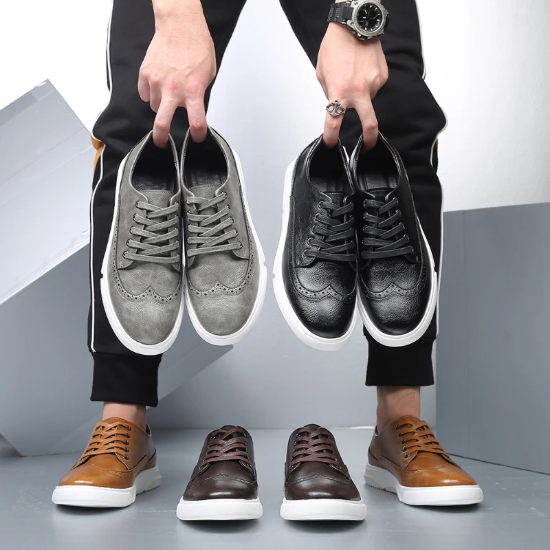 

Mens Plus Size Casual Shoes Fashion Korean Style British Sneakers Lace Up Retro Flats Comfortable Breathable Walking Shoes