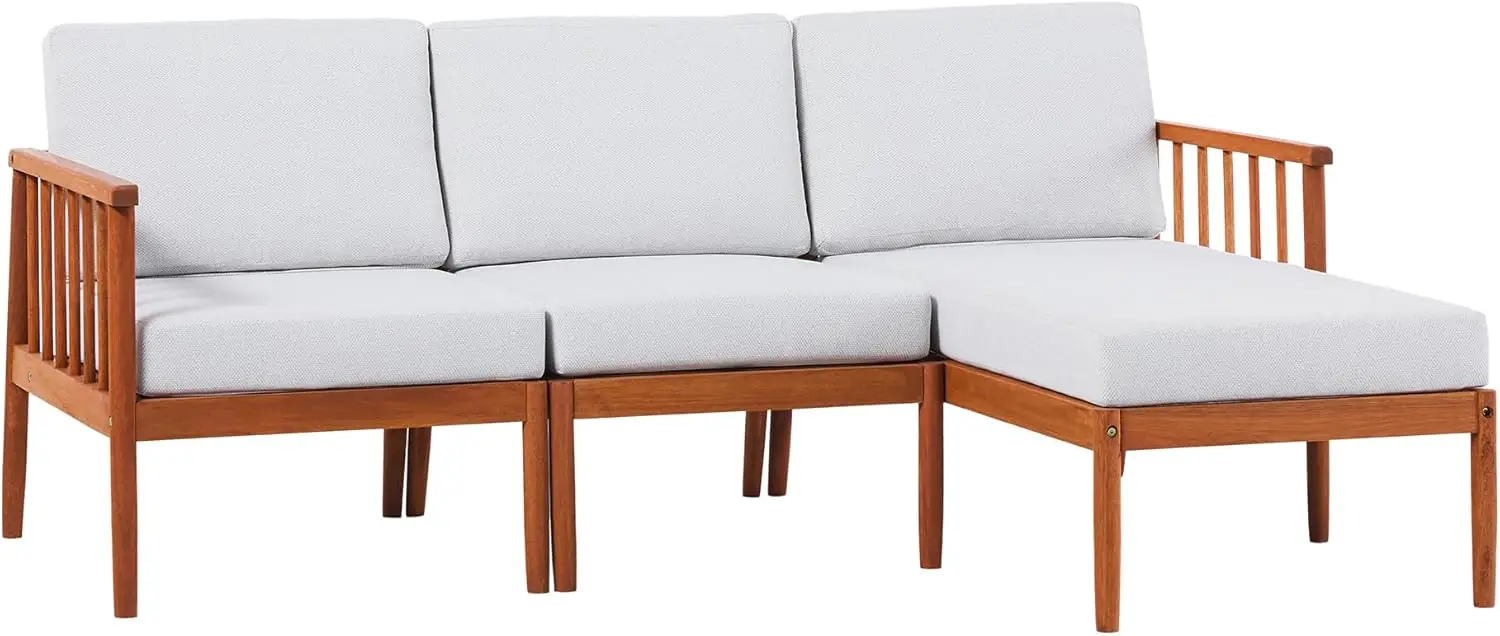 

Современный секционный диван Dekian из 3-х частей, из массива акации, коричневый