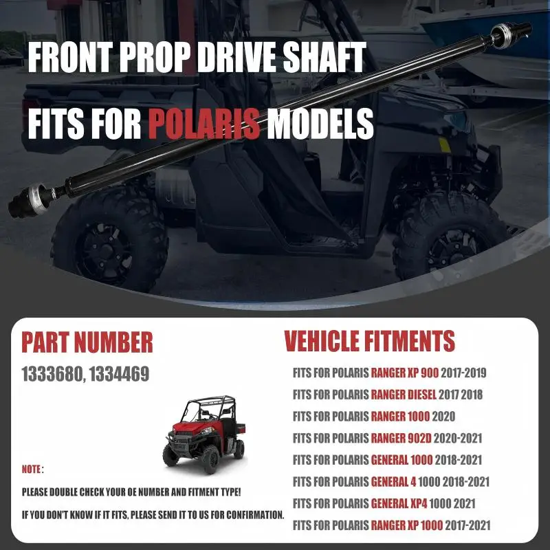 65in Front Prop Drive Shaft OEM 1333680 Fits for ATV  Polaris Ranger XP 1000/XP 900/Diesel/1000/902D General 1000/4 1000/XP4