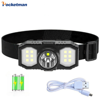 Powerful LED+COB Headlight Portable USB Rechargeable Waterproof Fishing Lamp Outdoor Long Shot Head Lamp Mounted Camping Torch