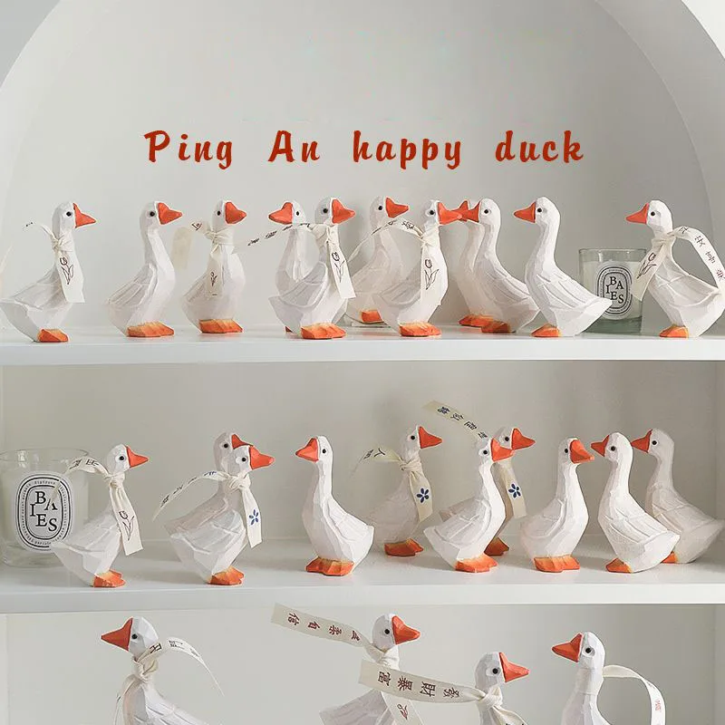 Ping An Joy Duck Creative Graduation Gift Wooden Living Room Book Tabletop Small Decoration Children Photo Props Decoration ZD63