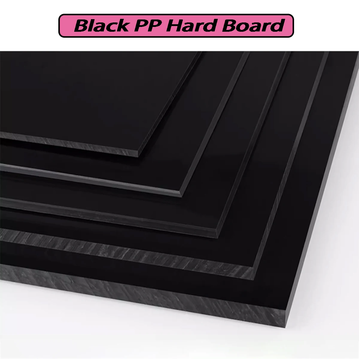 سميكة = 3 مم - 20 مم لوح مربع من مادة البولي بروبيلين الأسود، لوح بلاستيك PP، لوح بلاستيكي هندسي 50 × 100 مم - 300 × 400 مم