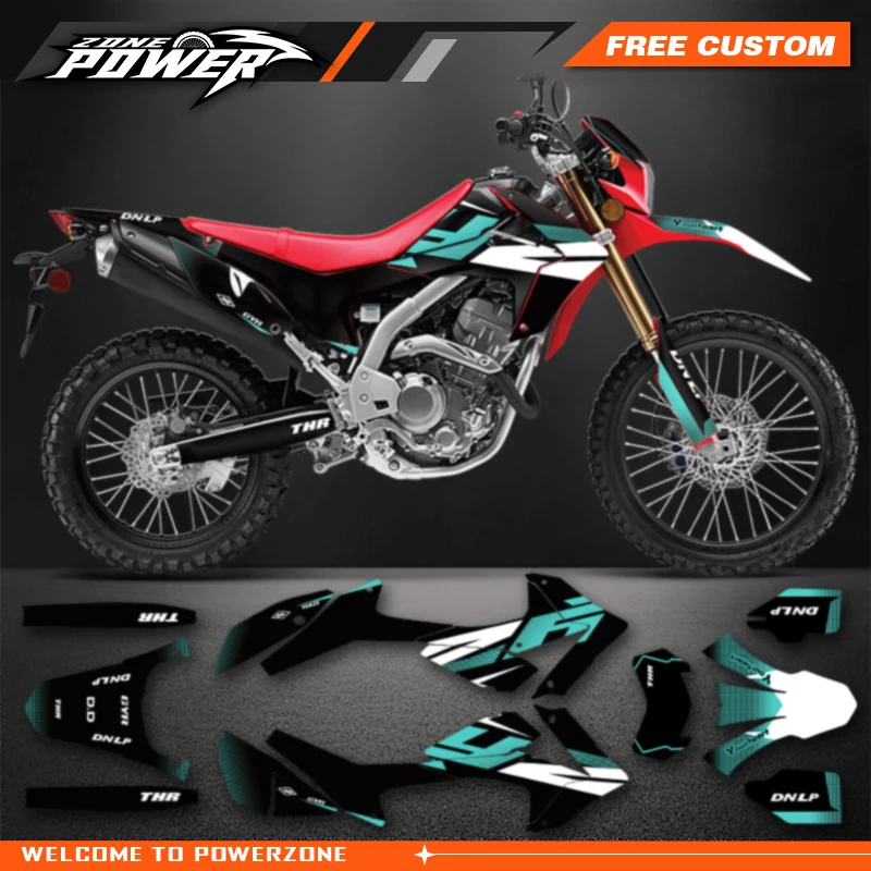 Powerzone Motorcycle Graphic Decal Stickers Kits For Honda CRF250L 2012-2015 2016 2017 2018 2019 2020  Number Name Customize 009