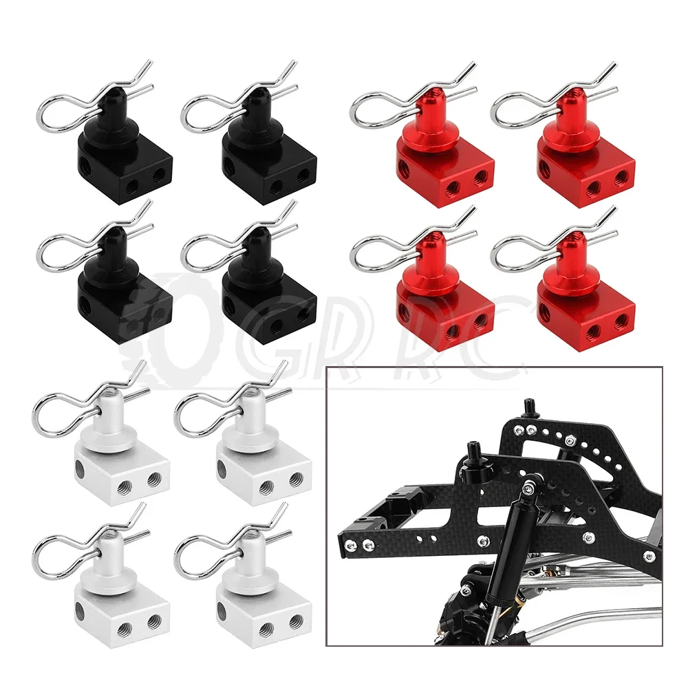 4pcs Metal Aluminum Alloy Body Post Mount with R Clips for 1/10 RC Crawler Axial SCX10 PRO Upgrade Parts