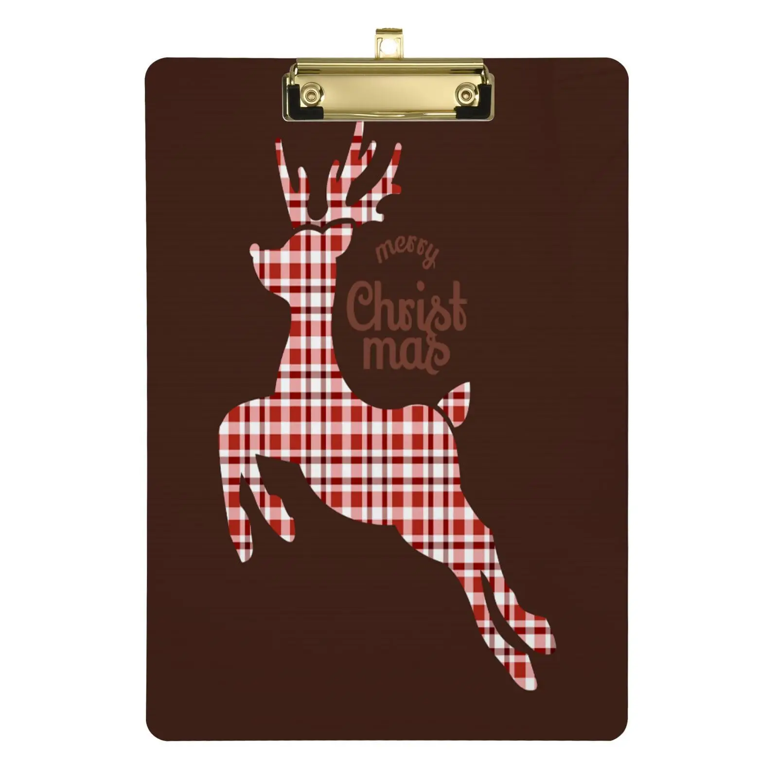 

Christmas Elk Santa Claus Acrylic Clipboard Boards with Low Profile Metal Clip Plastic Teacher Clipboard for Teacher Office