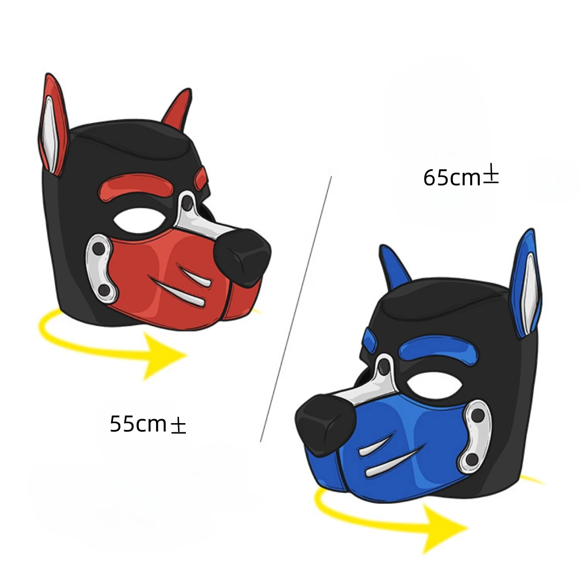 Unisex Mode Sexy Kostüme Halloween Welpen Spielen Party Paare Spiele Vollgesichts Fetisch Masken Kapuze Latex Offener Mund Hund Kopfbedeckung