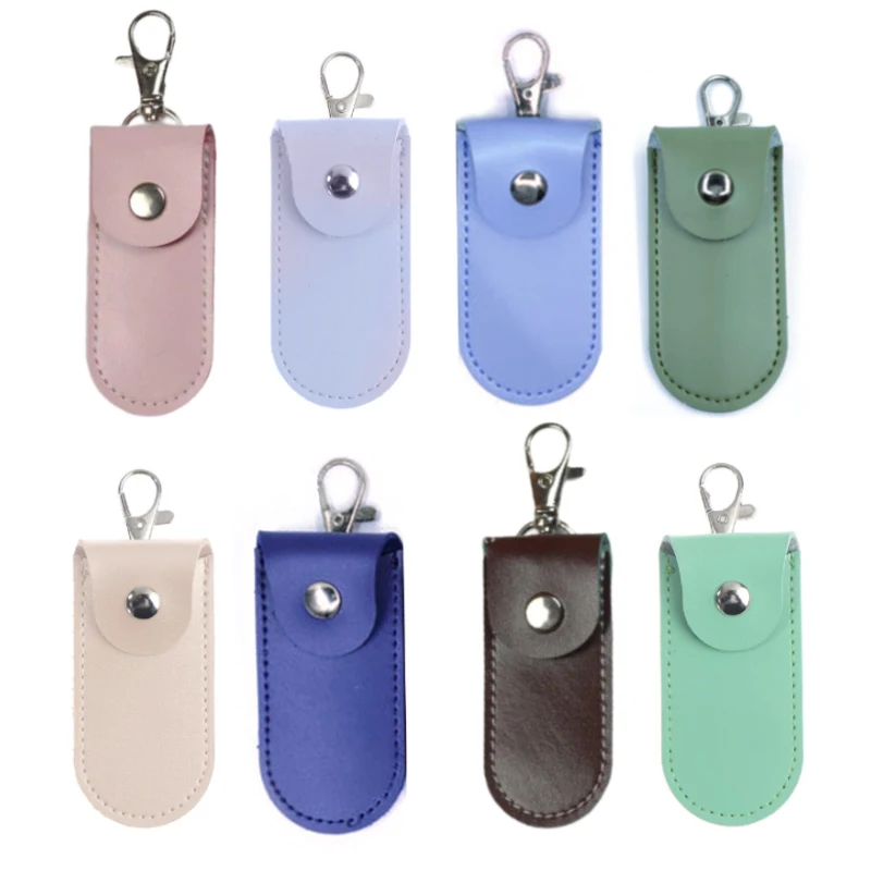 

Portable Leather USB Case Protective Bag Keychain For Usb Flash Drive Memory Stick