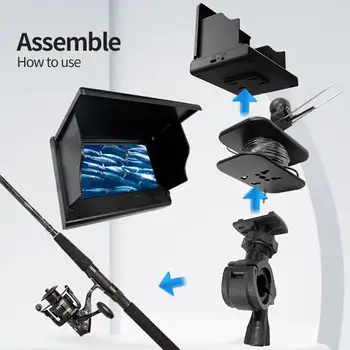 Telecamera subacquea per la pesca 1080P HD da 4,3 pollici, LCD portatile, rilevatore di pesca sul ghiaccio per barca, kayak, pesca in mare con batteria da 5000 amh 6 best sales telecamera per barche - №1