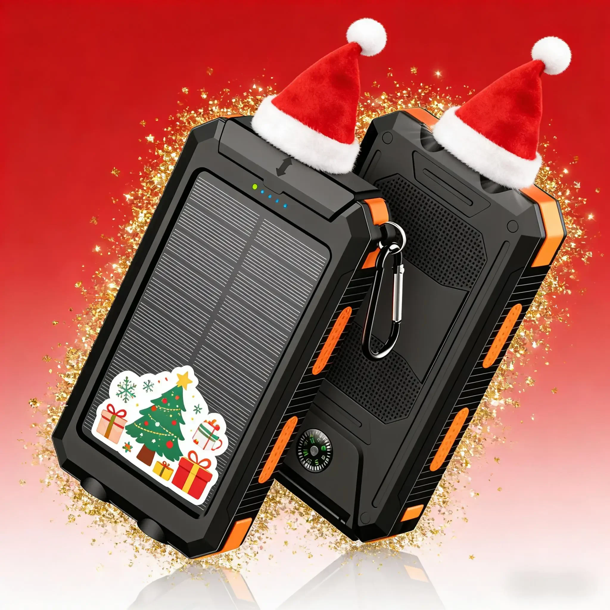 

Солнечная батарея большой емкости 10000 мАч со светодиодной подсветкой компаса, зарядное устройство для кемпинга и путешествий