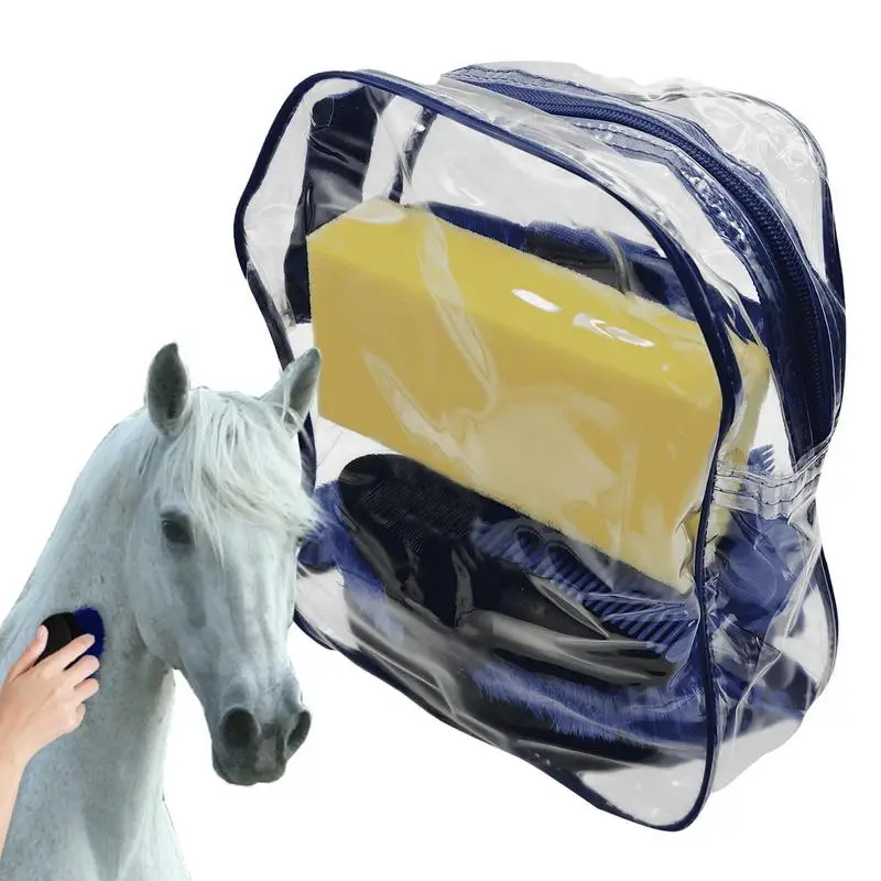 

Sponges For Horses 6pcs Horse Grooming Set Tack Room Supplies Set With Storage Bag Soft Massage Brush Sturdy Brush Absorbent