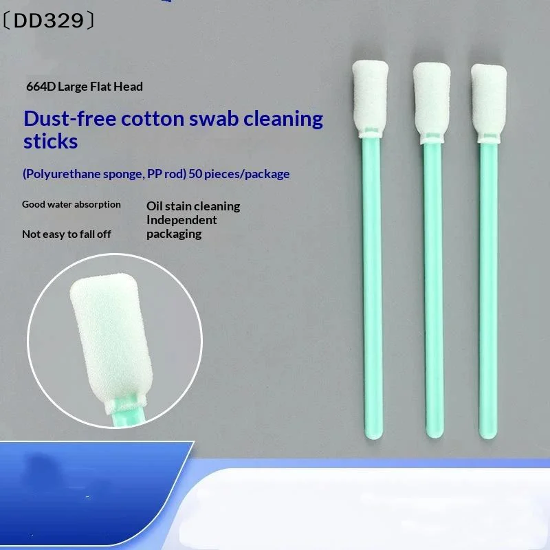 Dust Free Foam Cleaning Swabs 50 Pack Lint Free High Absorbent Sponge Head For Precision Electronics Oil Stain Cleaning〔DD329〕