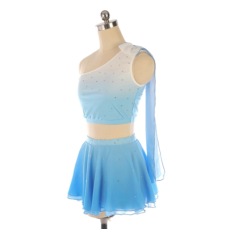 Aerial Yoga Pole Dance Costume Figure Skating Performance Competition Girl Adult Gradient Color