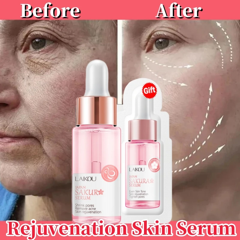 

Японская сыворотка Sakura средство для снятия крема, Эссенция от морщин и пятен для лица, увлажняющая косметика для сужения пор, отбеливающий омолаживающий набор для ухода за кожей