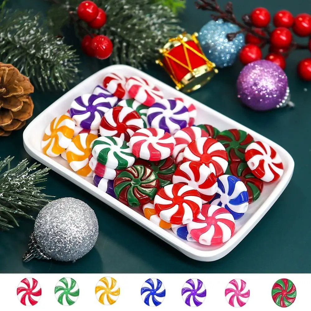 

6Pcs Colorful Acrylic Christmas Candy Red White Simulation Candy Ornaments Fake Hanging Christmas Tree Hanging Pendant Garland