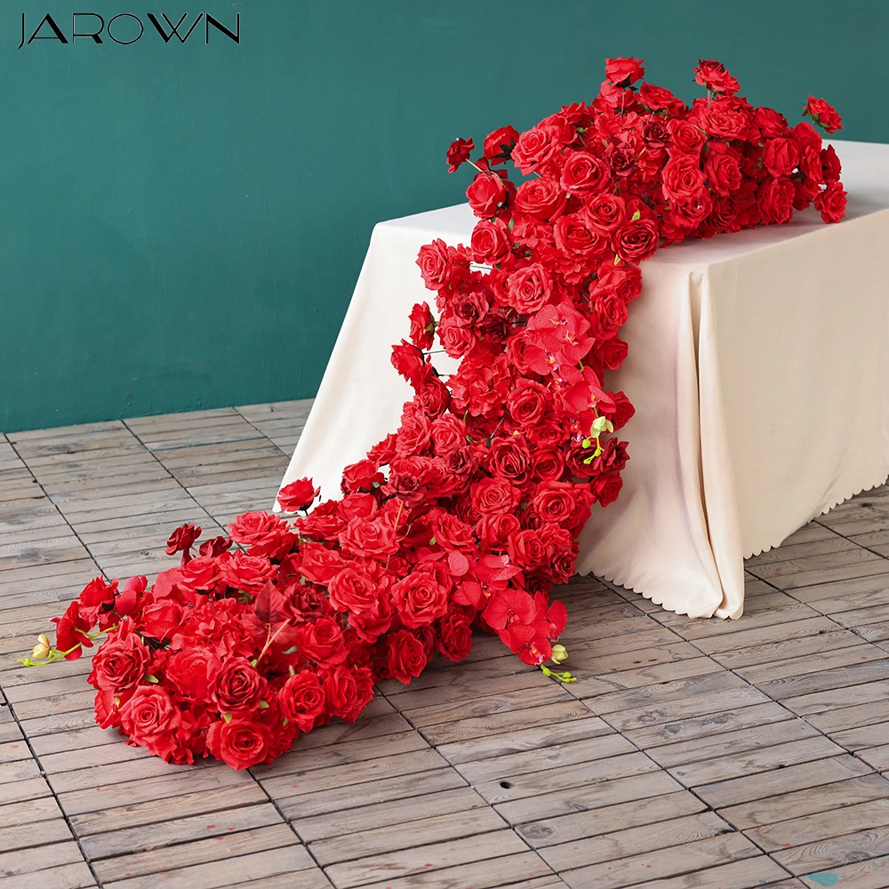 

Wedding Main Table Flower Decorations Rose Phalaenopsis Flower Runner for Home Party Event Backdrop Decors Photography Props