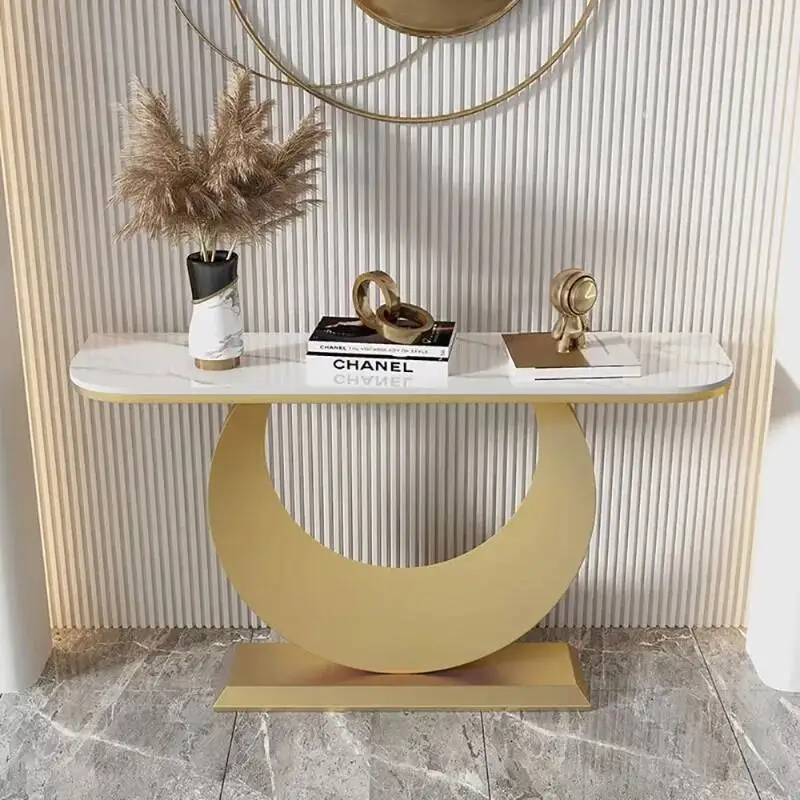 

Metal Console Table Lobby Luxury Midcentry Entrance Modern Console Tables Nordic Hallway Consolle Ingresso Living Room Furniture