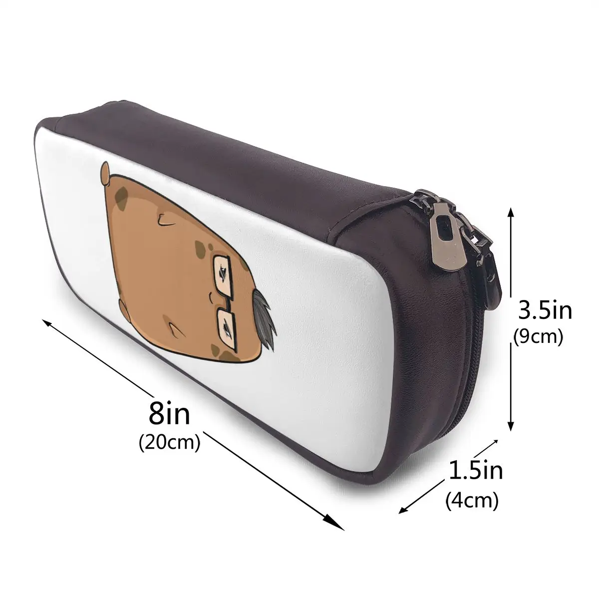 

Nerd Potato Leather Pencil Cases Pencil Pouch Storage Stationery Supplies Big Capacity Pen Box Pencil Bag for Studen Gifts