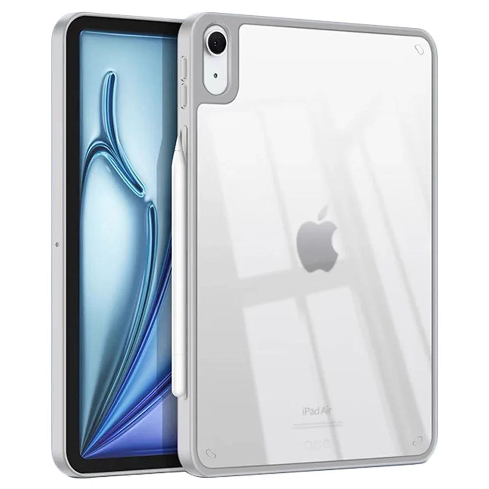 

For iPad mini (2024) / (2021) Case TPU + Acrylic + PC Matte Shockproof Tablet Cover - Grey
