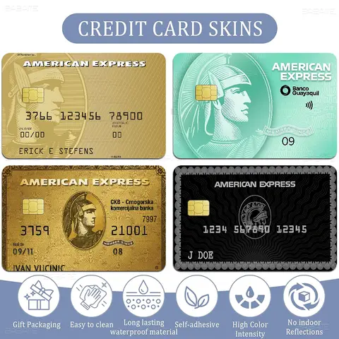 클래식 A-AMERICAN E-EXPRESS 포커 스티커 필름 테이프 스킨 신용 카드 직불 카드 만화 방수 스티커 소형 칩