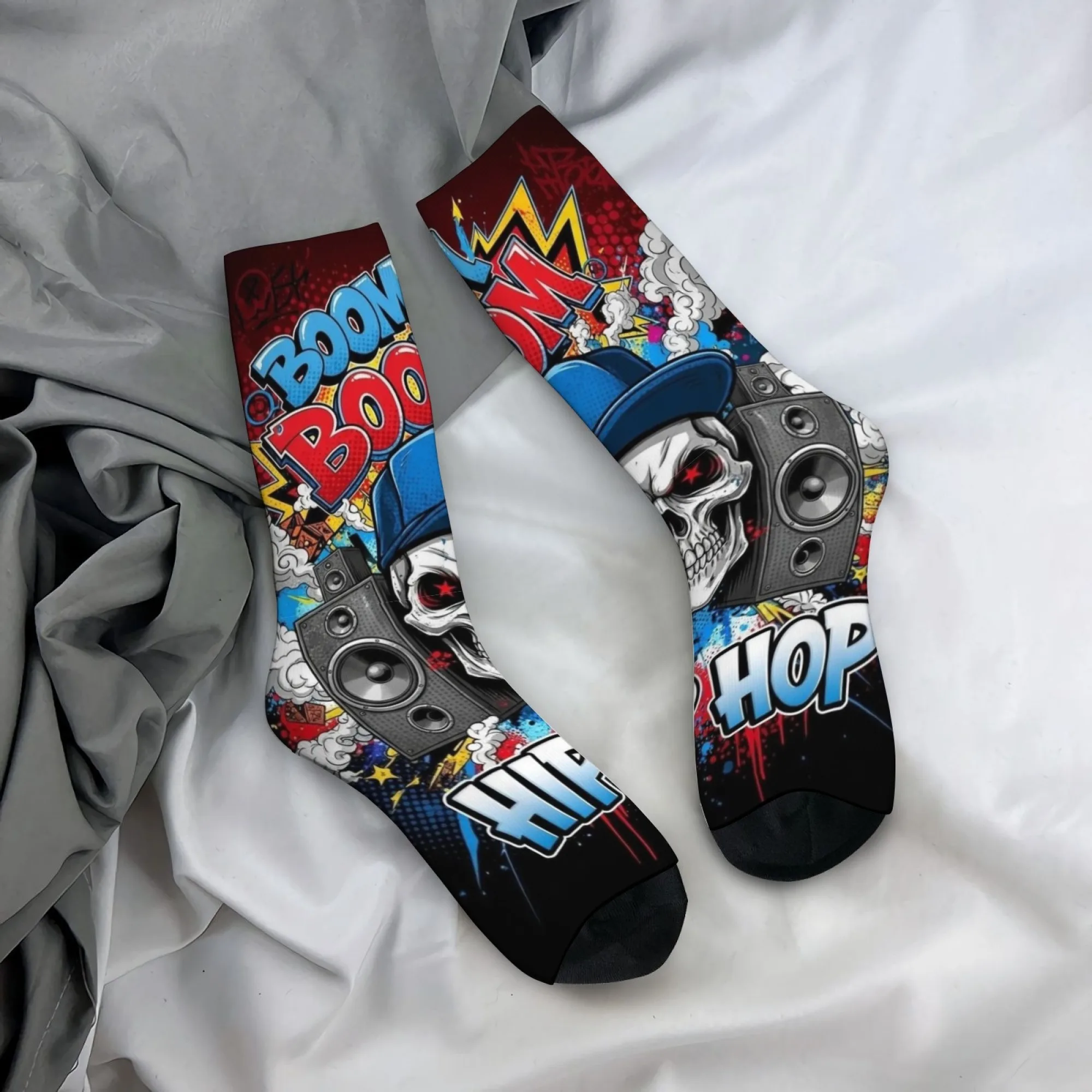 

Сумасшедшие носки в стиле хип-хоп с черепом в стиле ретро в стиле Харадзюку, новинка, забавные мужские носки Happy, удобные дышащие повседневные модные носки
