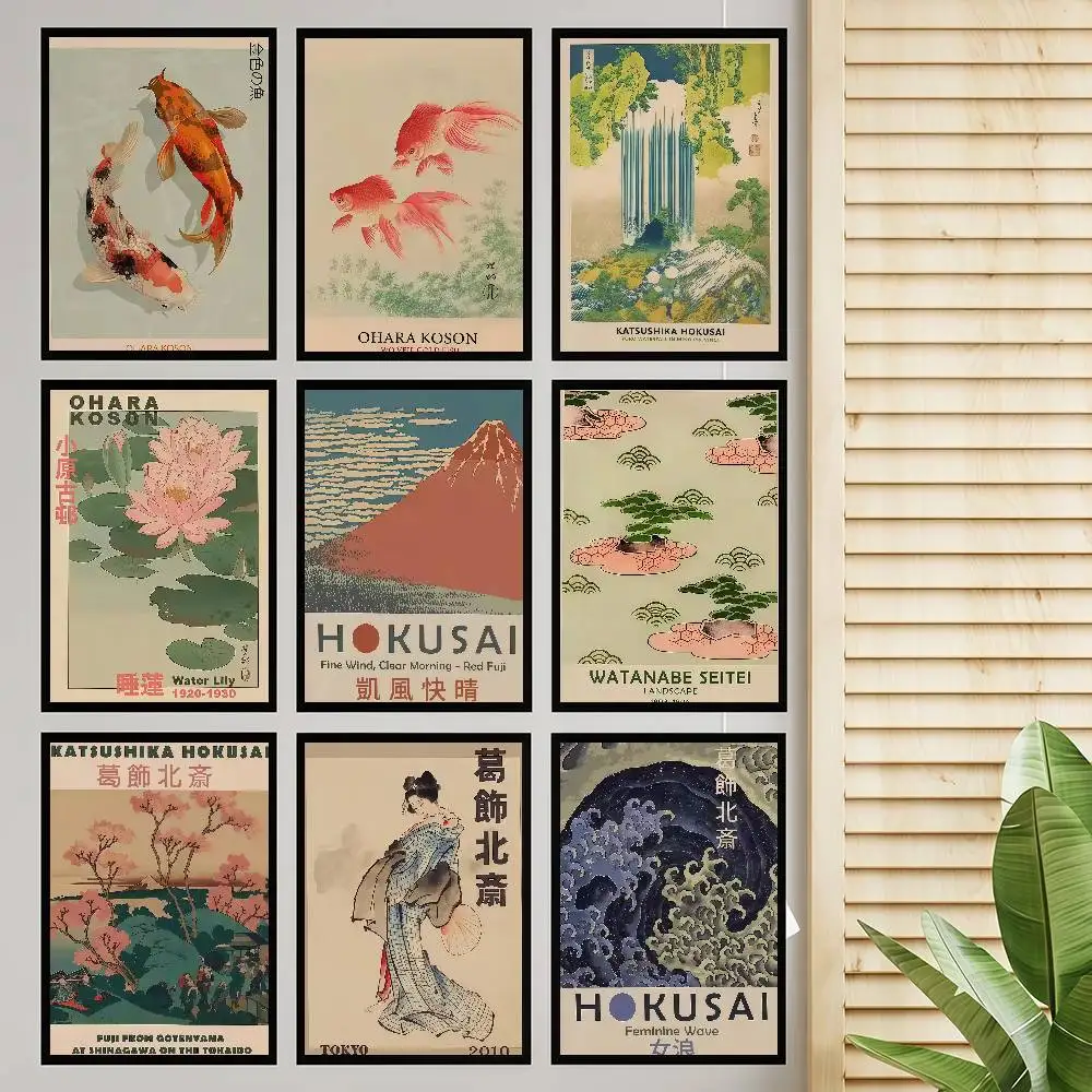 Hokusai Ohara Koson Japanische Kunst, gute Qualität, Drucke und Poster, Vintage-Zimmer, Bar, Café, Dekor, Heimdekoration