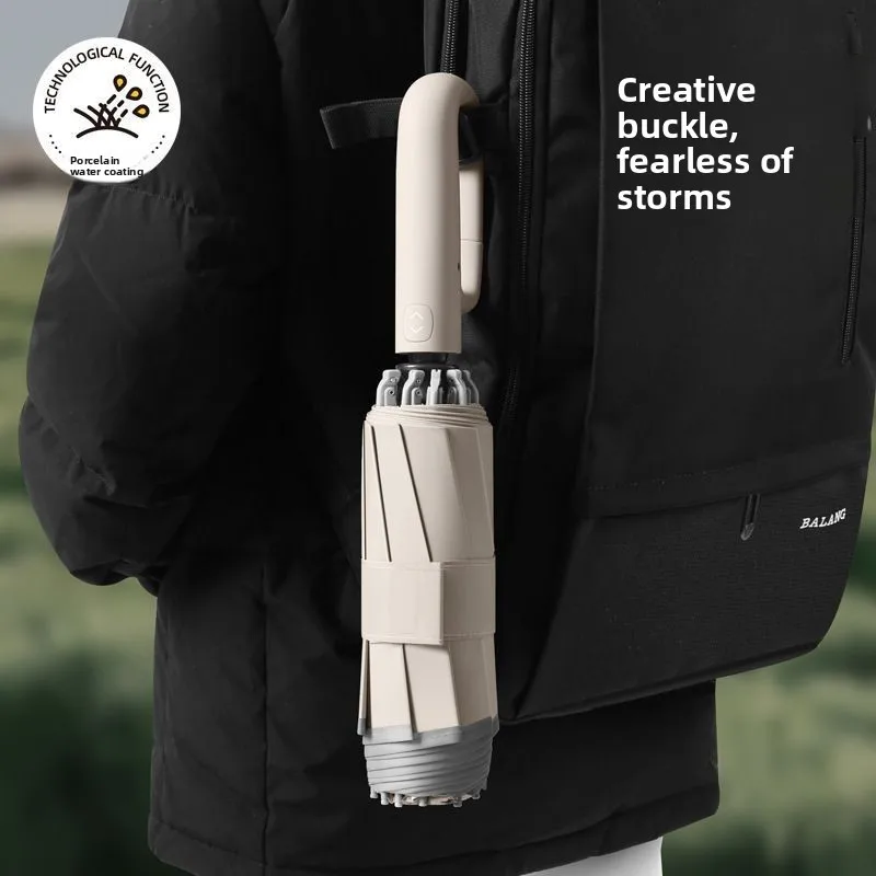 Full-Automatic Snap-Closure Umbrella Extra-Large Reinforced Thickened Men's & Women's Umbrella Student Commuter &