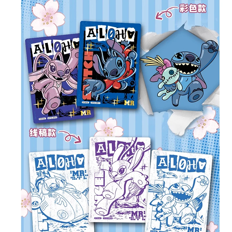 Oryginalne karty Disneya Lilo i Stitch, seria Growth Footprint, kolekcja kart, nowy produkt, rzadki Stitch, Stitch, zabawki anime dla dzieci, prezent.