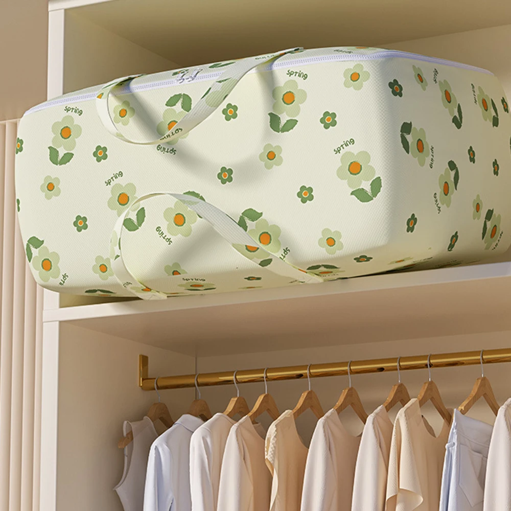 Personalized Flower Pattern Clothes Storage Bag High Capacity Clothes Organiser Bin For Clothes Shelf