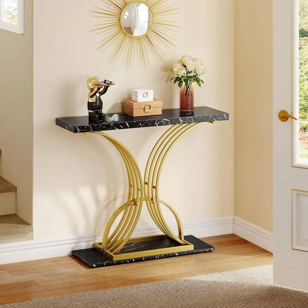 

Gold console table, modern foyer entryway table, 40 inch entryway table living room narrow sofa table, foyer entryway